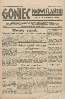 Goniec Nadwiślański: Głos Pomorski: Niezależne pismo poranne, poświęcone sprawom stanu średniego 1931.05.29 R.7 Nr122