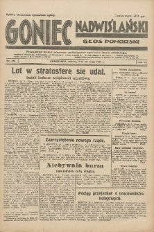 Goniec Nadwiślański: Głos Pomorski: Niezależne pismo poranne, poświęcone sprawom stanu średniego 1931.05.30 R.7 Nr123