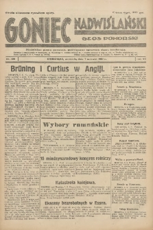 Goniec Nadwiślański: Głos Pomorski: Niezależne pismo poranne, poświęcone sprawom stanu średniego 1931.06.07 R.7 Nr129