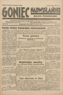 Goniec Nadwiślański: Głos Pomorski: Niezależne pismo poranne, poświęcone sprawom stanu średniego 1931.06.13 R.7 Nr134