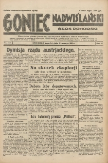 Goniec Nadwiślański: Głos Pomorski: Niezależne pismo poranne, poświęcone sprawom stanu średniego 1931.06.18 R.7 Nr138
