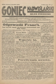 Goniec Nadwiślański: Głos Pomorski: Niezależne pismo poranne, poświęcone sprawom stanu średniego 1931.06.27 R.7 Nr146