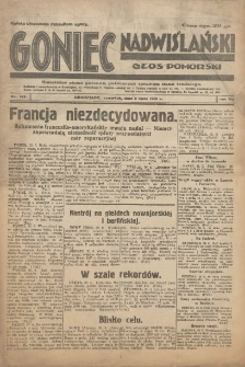 Goniec Nadwiślański: Głos Pomorski: Niezależne pismo poranne, poświęcone sprawom stanu średniego 1931.07.02 R.7 Nr149
