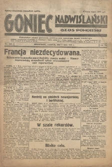 Goniec Nadwiślański: Głos Pomorski: Niezależne pismo poranne, poświęcone sprawom stanu średniego 1931.07.02 R.7 Nr149