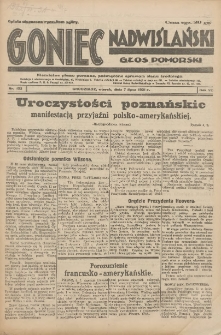 Goniec Nadwiślański: Głos Pomorski: Niezależne pismo poranne, poświęcone sprawom stanu średniego 1931.07.07 R.7 Nr153