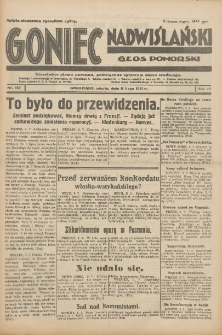 Goniec Nadwiślański: Głos Pomorski: Niezależne pismo poranne, poświęcone sprawom stanu średniego 1931.07.11 R.7 Nr157