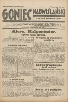 Goniec Nadwiślański: Głos Pomorski: Niezależne pismo poranne, poświęcone sprawom stanu średniego 1931.07.21 R.7 Nr165