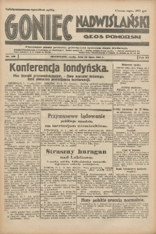 Goniec Nadwiślański: Głos Pomorski: Niezależne pismo poranne, poświęcone sprawom stanu średniego 1931.07.22 R.7 Nr166