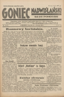 Goniec Nadwiślański: Głos Pomorski: Niezależne pismo poranne, poświęcone sprawom stanu średniego 1931.07.30 R.7 Nr173