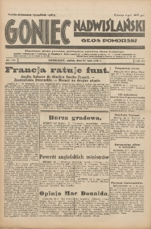Goniec Nadwiślański: Głos Pomorski: Niezależne pismo poranne, poświęcone sprawom stanu średniego 1931.07.31 R.7 Nr174