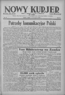 Nowy Kurjer: dziennik poświęcony sprawom politycznym i społecznym 1939.01.28 R.50 Nr23