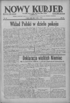 Nowy Kurjer: dziennik poświęcony sprawom politycznym i społecznym 1939.02.01 R.50 Nr26