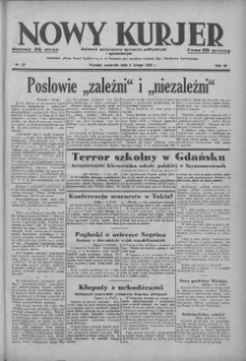 Nowy Kurjer: dziennik poświęcony sprawom politycznym i społecznym 1939.02.02 R.50 Nr27
