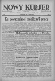 Nowy Kurjer: dziennik poświęcony sprawom politycznym i społecznym 1939.02.08 R.50 Nr31