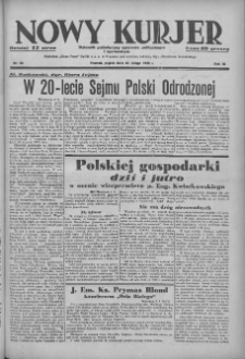 Nowy Kurjer: dziennik poświęcony sprawom politycznym i społecznym 1939.02.10 R.50 Nr33