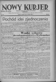 Nowy Kurjer: dziennik poświęcony sprawom politycznym i społecznym 1939.02.16 R.50 Nr38