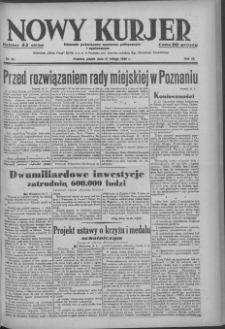 Nowy Kurjer: dziennik poświęcony sprawom politycznym i społecznym 1939.02.17 R.50 Nr39