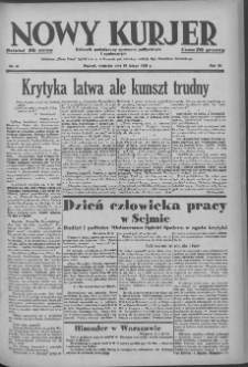 Nowy Kurjer: dziennik poświęcony sprawom politycznym i społecznym 1939.02.19 R.50 Nr41