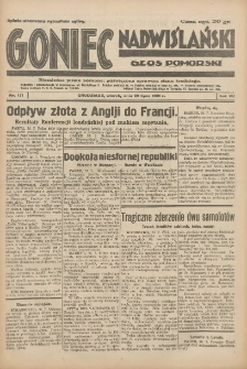 Goniec Nadwiślański: Głos Pomorski: Niezależne pismo poranne, poświęcone sprawom stanu średniego 1931.07.28 R.7 Nr171