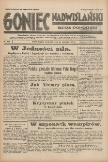Goniec Nadwiślański: Głos Pomorski: Niezależne pismo poranne, poświęcone sprawom stanu średniego 1931.08.23 R.7 Nr193
