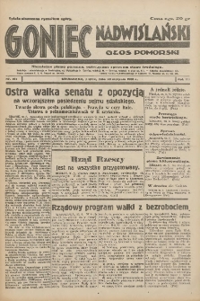 Goniec Nadwiślański: Głos Pomorski: Niezależne pismo poranne, poświęcone sprawom stanu średniego 1931.08.28 R.7 Nr197