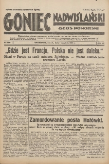 Goniec Nadwiślański: Głos Pomorski: Niezależne pismo poranne, poświęcone sprawom stanu średniego 1931.09.01 R.7 Nr200