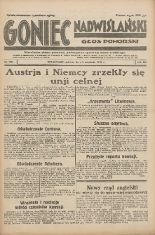Goniec Nadwiślański: Głos Pomorski: Niezależne pismo poranne, poświęcone sprawom stanu średniego 1931.09.05 R.7 Nr204