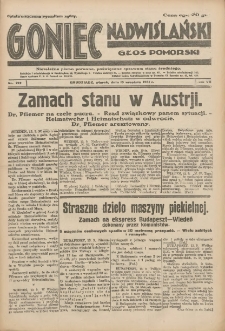 Goniec Nadwiślański: Głos Pomorski: Niezależne pismo poranne, poświęcone sprawom stanu średniego 1931.09.15 R.7 Nr212