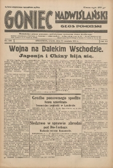 Goniec Nadwiślański: Głos Pomorski: Niezależne pismo poranne, poświęcone sprawom stanu średniego 1931.09.22 R.7 Nr218