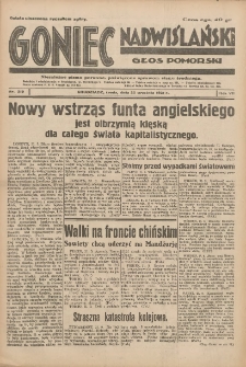 Goniec Nadwiślański: Głos Pomorski: Niezależne pismo poranne, poświęcone sprawom stanu średniego 1931.09.23 R.7 Nr219