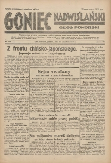 Goniec Nadwiślański: Głos Pomorski: Niezależne pismo poranne, poświęcone sprawom stanu średniego 1931.09.25 R.7 Nr221