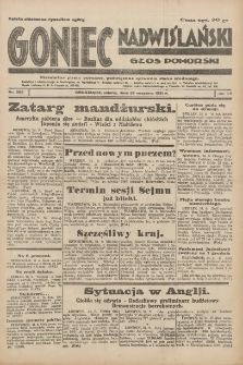 Goniec Nadwiślański: Głos Pomorski: Niezależne pismo poranne, poświęcone sprawom stanu średniego 1931.09.26 R.7 Nr222
