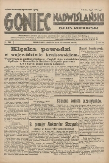 Goniec Nadwiślański: Głos Pomorski: Niezależne pismo poranne, poświęcone sprawom stanu średniego 1931.09.27 R.7 Nr223