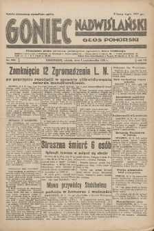 Goniec Nadwiślański: Głos Pomorski: Niezależne pismo poranne, poświęcone sprawom stanu średniego 1931.10.02 R.7 Nr227