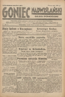 Goniec Nadwiślański: Głos Pomorski: Niezależne pismo poranne, poświęcone sprawom stanu średniego 1931.10.06 R.7 Nr230