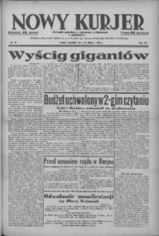 Nowy Kurjer: dziennik poświęcony sprawom politycznym i społecznym 1939.02.26 R.50 Nr47