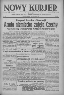 Nowy Kurjer: dziennik poświęcony sprawom politycznym i społecznym 1939.03.16 R.50 Nr62