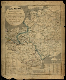 Karta pocztowa Królestwa Polskiego oraz części krajów pogranicznych [...]