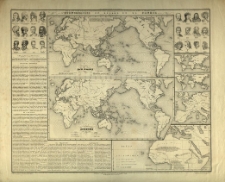 L' ethnographie en regard de la gen&egrave;se. [1] Planisph&egrave;re des races humaines. [2] Planisph&egrave;re linguistique
