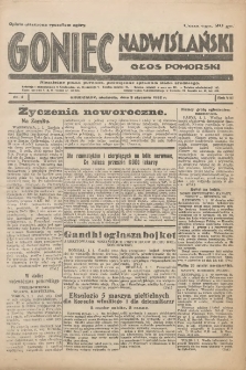 Goniec Nadwiślański: Głos Pomorski: Niezależne pismo poranne, poświęcone sprawom stanu średniego 1932.01.03 R.8 Nr2