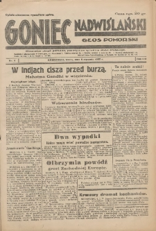 Goniec Nadwiślański: Głos Pomorski: Niezależne pismo poranne, poświęcone sprawom stanu średniego 1932.01.06 R.8 Nr4