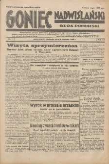 Goniec Nadwiślański: Głos Pomorski: Niezależne pismo poranne, poświęcone sprawom stanu średniego 1932.01.10 R.8 Nr7