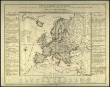 Neue Karte von Europa, welche die merkw&uuml;rdigsten Produkte und vornehmsten Handelsplaetze nebst dem Flaechen Inhalt aller europaeischen Laender in deutschen Quadrat Meilen enthaelt. Verfasst von A. F. W. Crome. Neu hrsg. v on F. A. Schraembl. I. Adam sculp