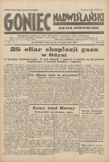 Goniec Nadwiślański: Głos Pomorski: Niezależne pismo poranne, poświęcone sprawom stanu średniego 1931.10.11 R.7 Nr235