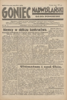 Goniec Nadwiślański: Głos Pomorski: Niezależne pismo poranne, poświęcone sprawom stanu średniego 1931.10.14 R.7 Nr237