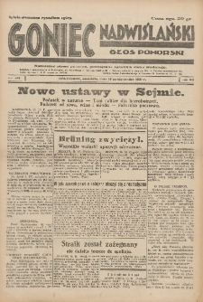 Goniec Nadwiślański: Głos Pomorski: Niezależne pismo poranne, poświęcone sprawom stanu średniego 1931.10.18 R.7 Nr241