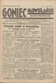 Goniec Nadwiślański: Głos Pomorski: Niezależne pismo poranne, poświęcone sprawom stanu średniego 1931.10.20 R.7 Nr242