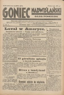 Goniec Nadwiślański: Głos Pomorski: Niezależne pismo poranne, poświęcone sprawom stanu średniego 1931.10.24 R.7 Nr246