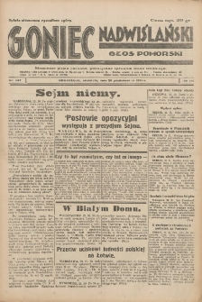 Goniec Nadwiślański: Głos Pomorski: Niezależne pismo poranne, poświęcone sprawom stanu średniego 1931.10.25 R.7 Nr247