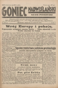 Goniec Nadwiślański: Głos Pomorski: Niezależne pismo poranne, poświęcone sprawom stanu średniego 1931.10.27 R.7 Nr248